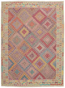 絨毯 オリエンタル キリム アフガン オールド スタイル 255X336 ダークレッド/ダークグレー 大きな (ウール, アフガニスタン)