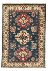 Kazak Fine Teppich 101X150 Schwarz/Dunkelrot Wolle, Afghanistan Carpetvista