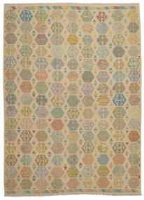 255X352 絨毯 キリム アフガン オールド スタイル オリエンタル 茶色/オレンジ 大きな (ウール, アフガニスタン) Carpetvista