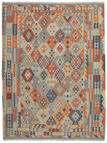  Kelim Afghan Old Style Matot 263X342 Vihreä/Tummanharmaa Carpetvista