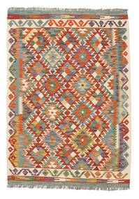  Kelim Afghan Old Style Vloerkleed 105X151 Wol Groen/Bruin Klein Carpetvista