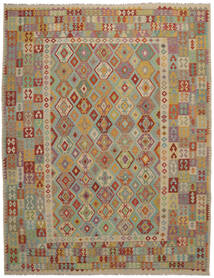 Kilim Afghan Old Style Rug 307X393 Brown/Dark Yellow Large Wool, Afghanistan Carpetvista