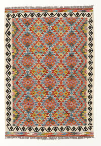 Chilim Afghan Old Style Covor 105X148 Lână Bej/Verde Deschis Mic Carpetvista
