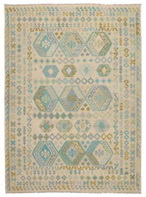 絨毯 オリエンタル キリム アフガン オールド スタイル 253X338 オレンジ/グリーン 大きな (ウール, アフガニスタン)