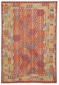 Tapete Kilim Afegão Old Style 249X350 Vermelho Escuro/Laranja (Lã, Afeganistão)