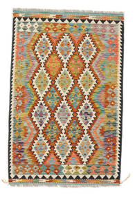  Kelim Afghan Old Style Matot 101X153 Ruskea/Vihreä Carpetvista