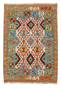Kelim Afghan Old Stil Teppich 102X146 Braun/Grün Wolle, Afghanistan Carpetvista