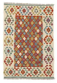 Kelim Afghan Old Stil Teppich 99X147 Dunkelrot/Braun Wolle, Afghanistan Carpetvista