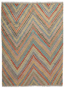絨毯 オリエンタル キリム アフガン オールド スタイル 253X340 茶色/オレンジ 大きな (ウール, アフガニスタン)