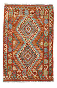  Orientalsk Kelim Afghan Old Style Tæppe 104X157 Mørkerød/Grøn Uld, Afghanistan Carpetvista