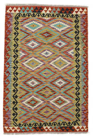Kelim Afghan Old Style Vloerkleed 99X151 Donker Geel/Bruin Wol, Afghanistan Carpetvista