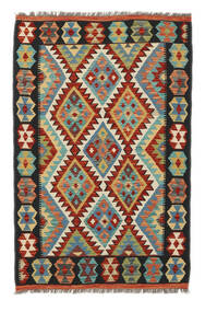  Orientalischer Kelim Afghan Old Stil Teppich 102X155 Dunkelrot/Schwarz Wolle, Afghanistan Carpetvista