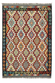  103X150 Kelim Afghan Old Style Matot Matto Tummanpunainen/Vihreä Afganistan Carpetvista