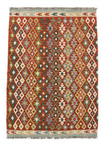 Kelim Afghan Old Style Matot Matto 104X147 Tummanpunainen/Ruskea Villa, Afganistan Carpetvista