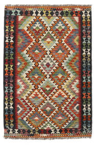  99X149 Kelim Afghan Old Stil Teppich Schwarz/Dunkelrot Afghanistan Carpetvista
