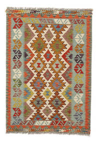 絨毯 オリエンタル キリム アフガン オールド スタイル 102X145 茶色/グリーン (ウール, アフガニスタン)