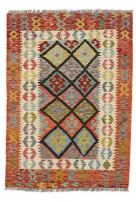 絨毯 オリエンタル キリム アフガン オールド スタイル 105X148 茶色/ダークレッド (ウール, アフガニスタン)