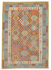  Kelim Afghan Old Style Matot 172X240 Ruskea/Vihreä Carpetvista