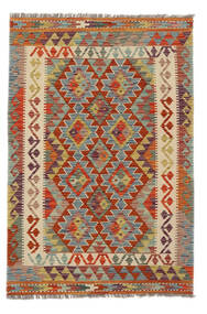  Kelim Afghan Old Style Matot 99X148 Villamatto Vihreä/Tummanpunainen Pieni Matto Carpetvista