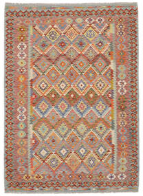 Kelim Afghan Old Style Matta 173X244 Brun/Mörkgrön Ull, Afghanistan Carpetvista