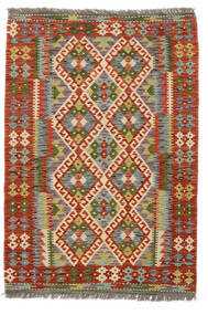 Kelim Afghan Old Stil Teppich 101X147 Braun/Dunkelrot Wolle, Afghanistan Carpetvista