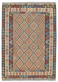  Kelim Afghan Old Style Matta 172X244 Grön/Svart Carpetvista