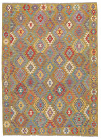  169X234 Kelim Afghan Old Stil Teppich Braun/Orange Afghanistan Carpetvista