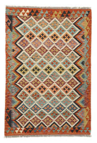 絨毯 オリエンタル キリム アフガン オールド スタイル 103X152 グリーン/茶色 (ウール, アフガニスタン)
