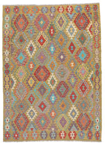  Oriental Kilim Afghan Old Style Rug 165X229 Brown/Green Wool, Afghanistan Carpetvista