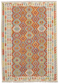 絨毯 オリエンタル キリム アフガン オールド スタイル 174X247 オレンジ/ダークグリーン (ウール, アフガニスタン)