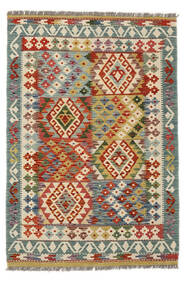  100X149 Kelim Afghan Old Style Matot Matto Ruskea/Vihreä Afganistan Carpetvista