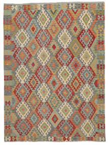 Kelim Afghan Old Style Vloerkleed 171X233 Donkergroen/Bruin Wol, Afghanistan Carpetvista