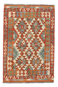 絨毯 オリエンタル キリム アフガン オールド スタイル 100X151 ダークレッド/茶色 (ウール, アフガニスタン)