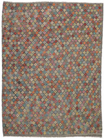 Kelim Afghan Old Stil Teppich 216X286 Braun/Dunkelrot Wolle, Afghanistan Carpetvista