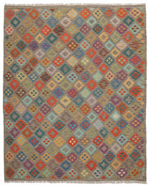  Orientalischer Kelim Afghan Old Stil Teppich 238X294 Braun/Schwarz Wolle, Afghanistan Carpetvista