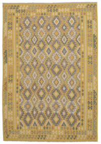  Kilim Afghan Old Style Rug 200X296 Wool Brown/Orange Carpetvista