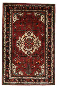 127X194 絨毯 オリエンタル ハマダン ブラック/ダークレッド (ウール, ペルシャ/イラン) Carpetvista