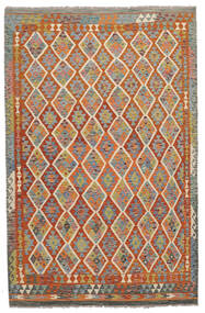  Kelim Afghan Old Style Matot 204X309 Ruskea/Vihreä Carpetvista
