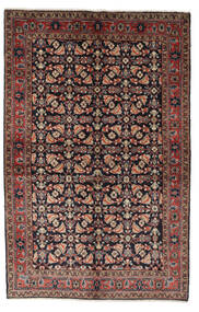 137X213 Alfombra Mahal Oriental Negro/Rojo Oscuro (Lana, Persia/Irán) Carpetvista