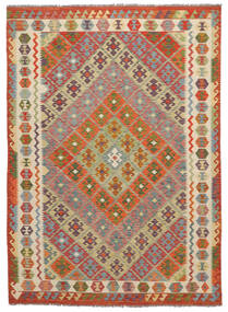 絨毯 キリム アフガン オールド スタイル 208X287 ダークレッド/オレンジ (ウール, アフガニスタン)