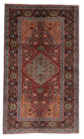 120X209 絨毯 オリエンタル ハマダン ブラック/ダークレッド (ウール, ペルシャ/イラン) Carpetvista