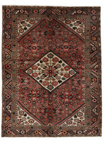 Persisk Hosseinabad Teppe 155X205 Svart/Mørk Rød (Ull, Persia/Iran)