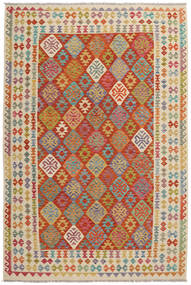  Kelim Afghan Old Style Matot 200X298 Ruskea/Tummanpunainen Carpetvista