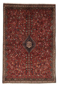  152X227 Shiraz Vloerkleed Zwart/Donkerrood Perzië/Iran Carpetvista