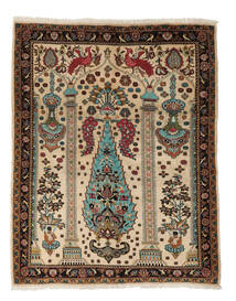 146X184 Tappeto Orientale Kashmar Marrone/Nero (Lana, Persia/Iran) Carpetvista