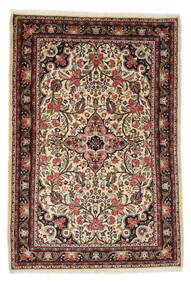 Tapete Sarough 133X148 Preto/Vermelho Escuro (Lã, Pérsia/Irão)