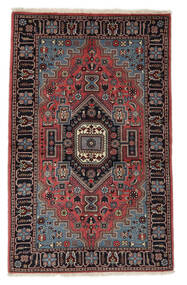  Persischer Mehraban Teppich 128X202 Schwarz/Dunkelrot (Wolle, Persien/Iran)