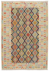 絨毯 キリム アフガン オールド スタイル 204X290 ベージュ/オレンジ (ウール, アフガニスタン)
