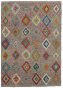 Kelim Afghan Old Stil Teppich 209X293 Braun/Dunkelrot Wolle, Afghanistan Carpetvista