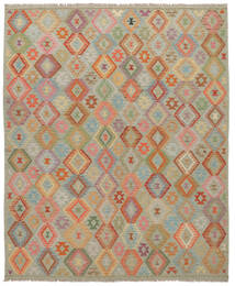  Kilim Afghan Old Style Tapis 238X293 De Laine Jaune Foncé/Marron Grand Carpetvista